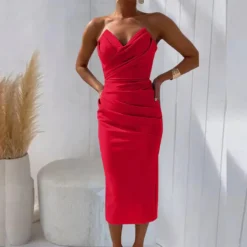 Jurken & Jumpsuits Dames*Paulita - Strapless zomerjurk voor dames - Perfect voor Lente en Zomer