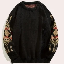 Truien & Vesten Heren*PAULO - Modieuze Zomerse Trui voor Heren Zwart