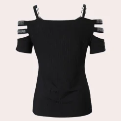 Topjes & Shirts Dames*Pavlina - Stijlvolle Zomerse Damestop met Schouderband Accent