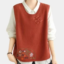 Truien & Vesten Dames*Penina - Elegant geborduurd damesvest met bloemen voor de zomer