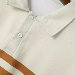 Shirts Heren*Pepijn - Casual gestreept poloshirt voor mannen - Zomerse editie Donkerbruin