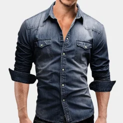 Shirts Heren*Percy - Stijlvol herenoverhemd met lange mouwen voor de zomer