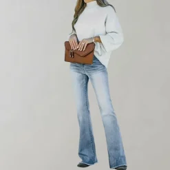 Broeken & Rokken Dames*Pinja - Vervaagde uitlopende zomerbroek Hemelsblauw