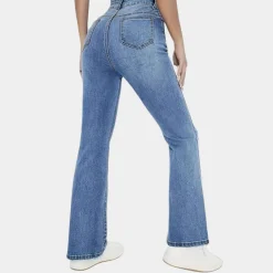 Broeken & Rokken Dames*Pippa - Casual damesjeans met hoge taille voor de zomer Blauw