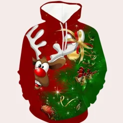 Jassen Heren*PIRES - Geraffineerde Kersthoodie voor Heren Rood