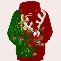 Jassen Heren*PIRES - Geraffineerde Kersthoodie voor Heren Rood