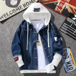 Jassen Heren*Quentin - Trendy heren denim jack met capuchon voor de zomer.