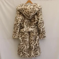 Jassen Dames*REBECCA - Comfortabele Fluffy Mantel met Kap voor Dames Bruin