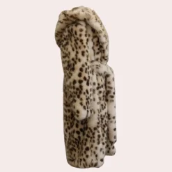 Jassen Dames*REBECCA - Comfortabele Fluffy Mantel met Kap voor Dames Bruin