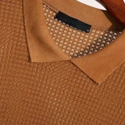 Shirts Heren*Reidar - Trendy herenoverhemd met lange mouwen voor de zomer Camel