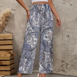 Broeken & Rokken Dames*Reina - Zomerse Boho Wijde Damesbroek met Schuine Zakken