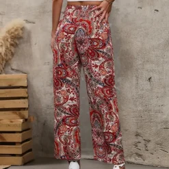 Broeken & Rokken Dames*Reina - Zomerse Boho Wijde Damesbroek met Schuine Zakken