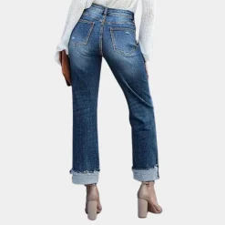 Broeken & Rokken Dames*Remi - Stijlvolle casual zomerjeans voor dames Medium Blauw