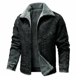 Jassen Heren*REUBEN - Luchtig Sherpa zomerjack voor heren Zwart