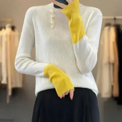 Truien & Vesten Dames*Rhea - Trendy damestrui met hoge kraag voor de zomer