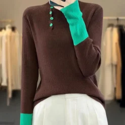 Truien & Vesten Dames*Rhea - Trendy damestrui met hoge kraag voor de zomer