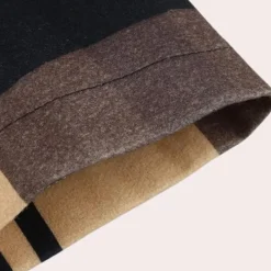 Jassen Heren*RICHARD - Modieuze Geruite Mantel voor Heren Zwart Bruin