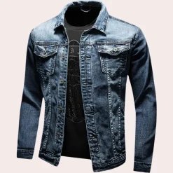 Jassen Heren*ROBIN - Moderne Denimjas voor Heren - Perfect voor de Zomer Denim Blauw