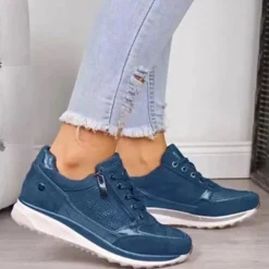 Damesschoenen*Rodica - Stijlvolle zomerse damessneakers met rits