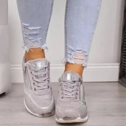 Damesschoenen*Rodica - Stijlvolle zomerse damessneakers met rits