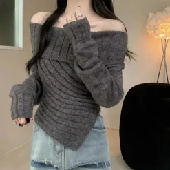 Truien & Vesten Dames*Rosalina - Stijlvolle Gebreide Vrouwen Trui met Off-Schouder voor Lente/Zomer