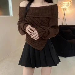 Truien & Vesten Dames*Rosalina - Stijlvolle Gebreide Vrouwen Trui met Off-Schouder voor Lente/Zomer