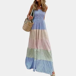 Jurken & Jumpsuits Dames*Rosalind - Zomerse multicolor maxi-jurk voor dames