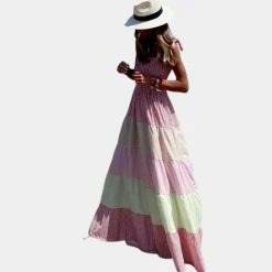 Jurken & Jumpsuits Dames*Rosalind - Zomerse multicolor maxi-jurk voor dames