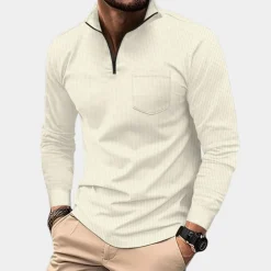 Shirts Heren*Roscoe - Herenoverhemd met lange mouwen en borstzak voor de zomer