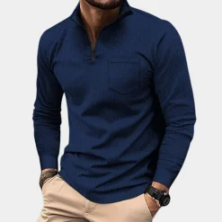 Shirts Heren*Roscoe - Herenoverhemd met lange mouwen en borstzak voor de zomer