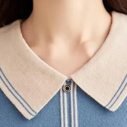 Truien & Vesten Dames*Rosica - Modieuze Zomerse Damestrui met Kraag en Knopen