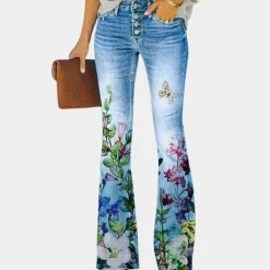 Broeken & Rokken Dames*Rosmunda - Zomerse damesjeans flare met knopen