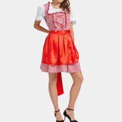 Jurken & Jumpsuits Dames*Rowena - Vintage Dirndl Zomerjurk voor Oktoberfest Rood