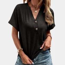 Topjes & Shirts Dames*Roxane - Luchtige zomertop met v-hals voor dames