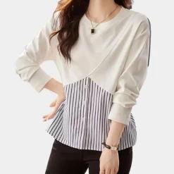 Topjes & Shirts Dames*Rozsika - Stijlvol dameshemd met lange mouwen voor de zomer Wit