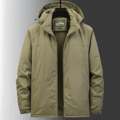 Jassen Heren*SACHA - Casual herenjack met capuchon Khaki