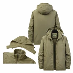 Jassen Heren*SACHA - Casual herenjack met capuchon Khaki