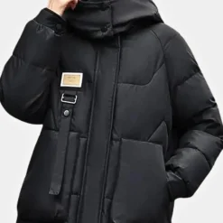 Jassen Dames*SAMANTHA - Comfortabele Gewatteerde Mantel met Kap voor Dames Zwart