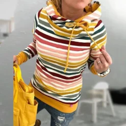 Truien & Vesten Dames*Sanias - Gestreepte damestrui voor de zomer Geel