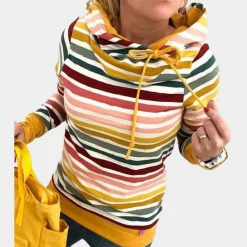 Truien & Vesten Dames*Sanias - Gestreepte damestrui voor de zomer Geel
