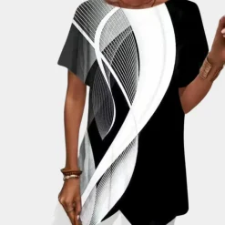 Jurken & Jumpsuits Dames*Santa - Geometrische stijl damesjurk voor de zomer