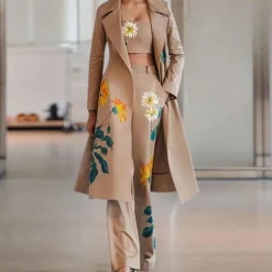 Sets Dames*SAVANNAH - Zomerse Klassieke Driedelige Set voor Dames Khaki