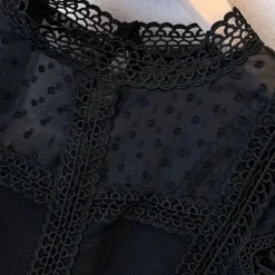 Blazers & Blouses Dames*Scarlett - Elegante kanten damesblouse voor de zomer Zwart