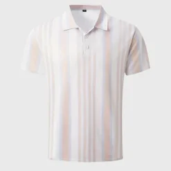 Shirts Heren*Sef - Casual gestreept herenpoloshirt voor de zomer Lichtpaars