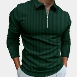 Shirts Heren*Selby - Herenoverhemd met lange mouwen en ritssluiting voor de zomer