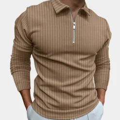 Shirts Heren*Selby - Herenoverhemd met lange mouwen en ritssluiting voor de zomer