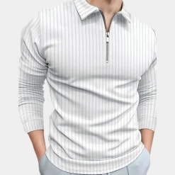 Shirts Heren*Selby - Herenoverhemd met lange mouwen en ritssluiting voor de zomer