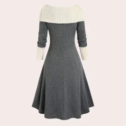 Jurken & Jumpsuits Dames*Seraphine - Zomerse damesjurk met bardothalslijn en A-lijn