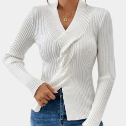 Truien & Vesten Dames*SEREN - Comfortabele Vhals Zomerse Trui voor Dames