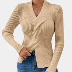 Truien & Vesten Dames*SEREN - Comfortabele Vhals Zomerse Trui voor Dames